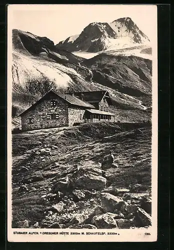 AK Dresdner Hütte, Berghütte in den Stubaier Alpen