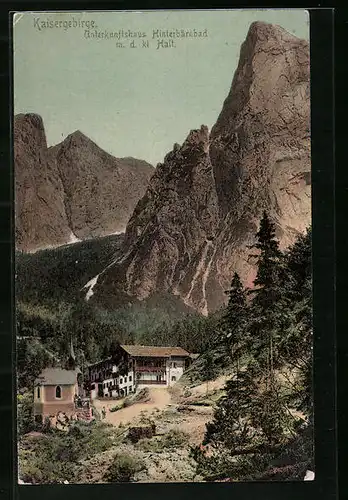 AK Unterkunftshaus Hinterbärenbad, Berghütte im Kaisergebirge