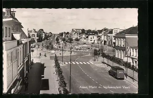 AK Assen, Markt m. Verkeersplein Vaart