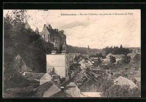 AK Chateaudun, Rue des Fouleries, vue prise de la Descente du Mail