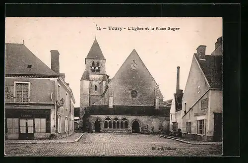 AK Toury, l'Eglise et la Place Sugar