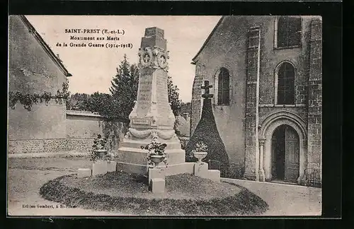 AK Saint-Prest, Monument aux Morts de la Grande Guerre 1914-1918