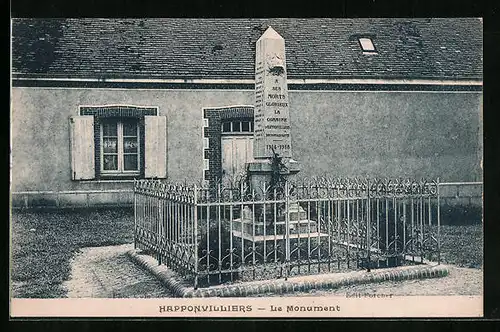 AK Happonvilliers, le Monument