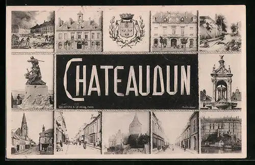 AK Chateaudun, Gebäude- und Strassenansichten
