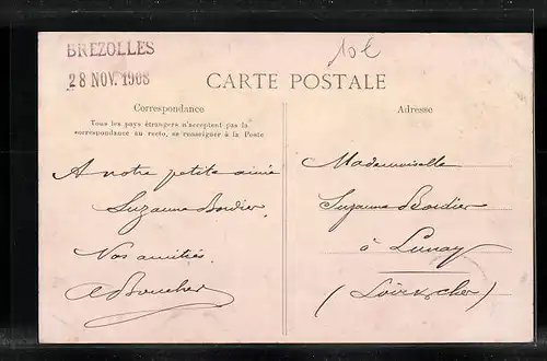 AK Brezolles, vue prise de la Route de Verneuil