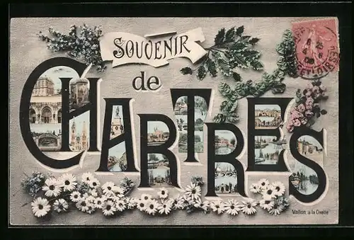 AK Chartres, verschiedene Stadtansichten