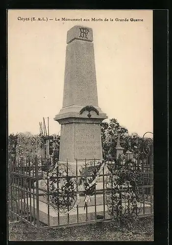AK Cloyes, Le Monument aux Morts de la Grande Guerre