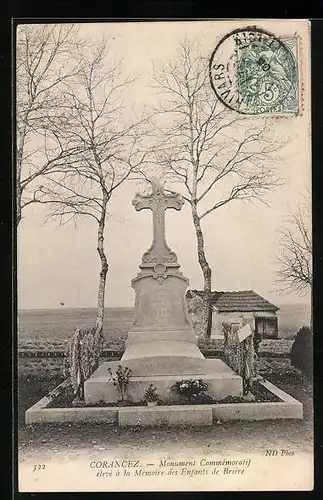 AK Corancez, Monument Commemoratif eleve a la Memoire des Enfants de Briere