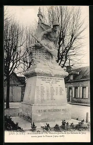 AK Jouy, Monument eleve a la Memoire glorieuse des Enfants de Jouy