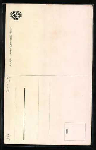 AK Liebespaar steht in eleganter Kleidung an einem Tisch