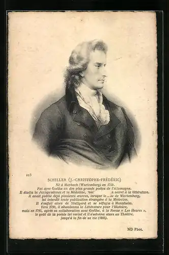Künstler-AK Portrait Friedrich Schiller