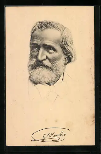 Künstler-AK Komponist Guiseppe Verdi