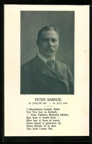 AK Portrait Peter Sabroe 1867-1913