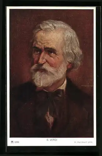 Künstler-AK Portrait Guiseppe Verdi