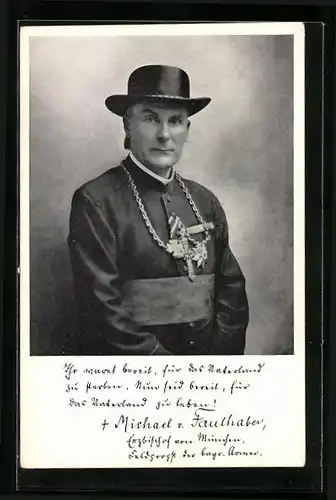 AK Portrait Michael von Faulhaber, Erzbischof von München