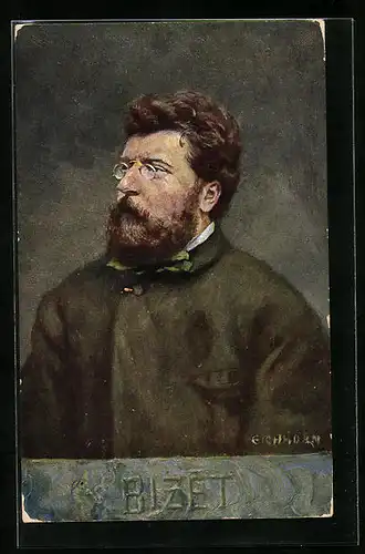 Künstler-AK Portrait des Komponisten Bizet