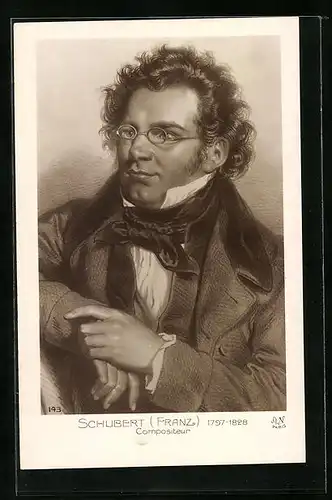 Künstler-AK Portrait Compositeur Franz Schubert