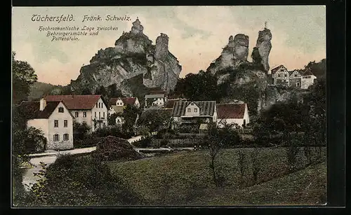 AK Tüchersfeld / Fränk. Schweiz, Partie an den Felsen