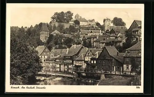 AK Kronach, am Haslach Steinwehr