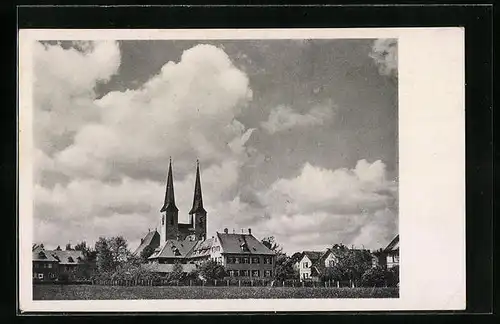 AK Neuendettelsau, Teilansicht mit Kirche