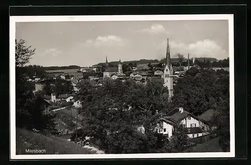 AK Miesbach, Panoramablick vom Berg