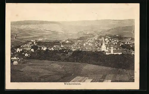 AK Weikersheim, Panoramablick aus der Luft