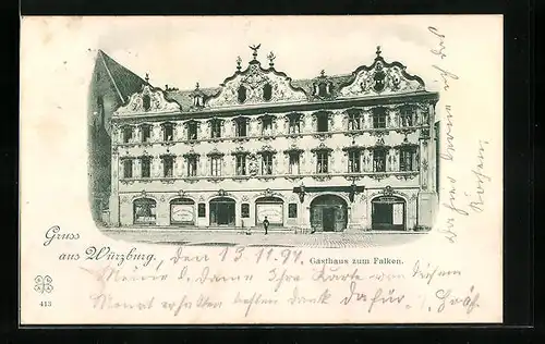 AK Würzburg, Gasthaus zum Falken