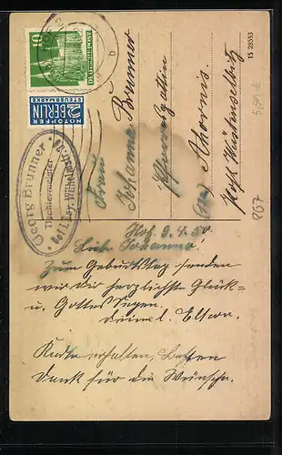 AK Hof i. B., Besucher am Labyrinth