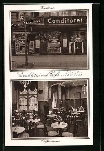 AK Berlin, Cafe und Konditorei Nicolai, Invalidenstrasse 90