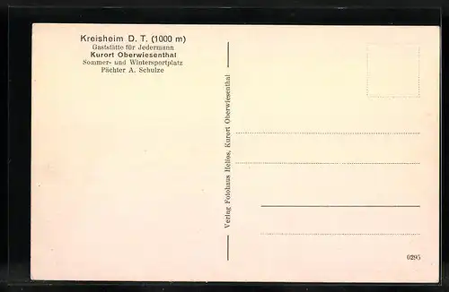 AK Oberwiesenthal, Kreisheim mit Fichtelberg