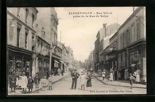 AK Alfortville, Rue Vèron prise de la Rue de Seine