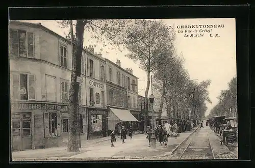 AK Charentonneau, La Rue de Crèteil, Le Marchè