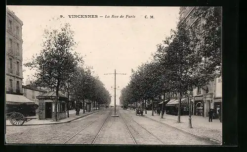 AK Vincennes, La Rue de Paris