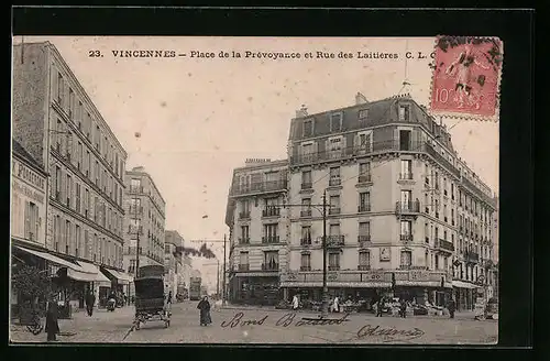 AK Vincennes, Place de la Prèvoyance et Rue des Laitières
