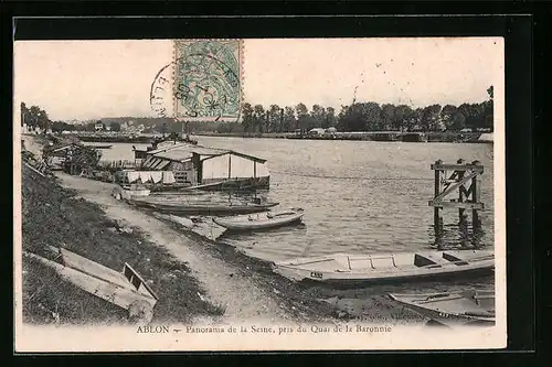 AK Ablon, Panorama de la Seine, pris du Quai de la Baronnie