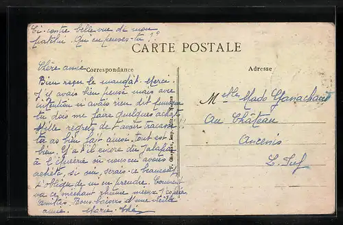 AK Les Touches, La Grande-Rue vers l`Eglise