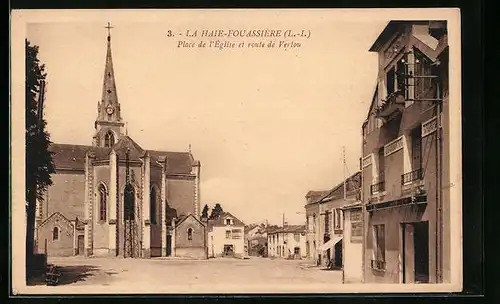 AK La Haie-Fouassière, Place de l`Èglise et route de Vertou