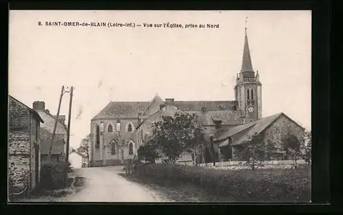 AK Saint-Omer-de-Blain, Vue sur l`Èglise, prise au Nord