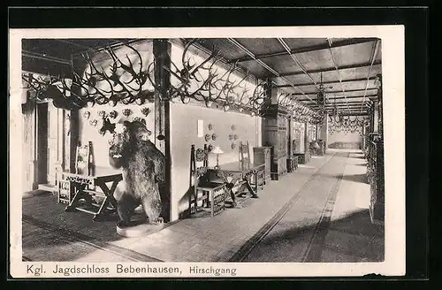 AK Bebenhausen, Königliches Jagdschloss - Hirschgang