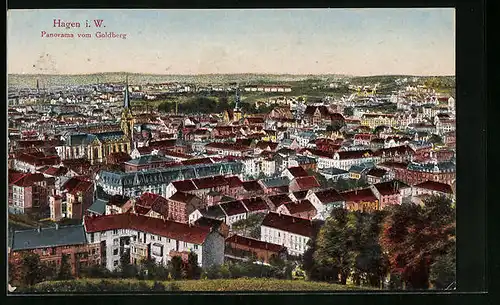 AK Hagen i. W., Panorama vom Goldberg