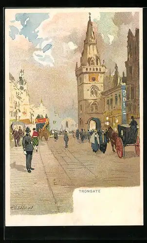 Künstler-AK Henri Cassiers: Glasgow, Trongate