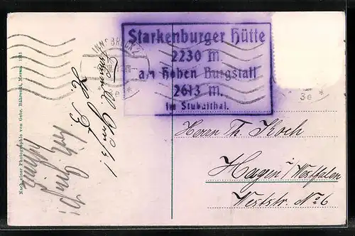 AK Starkenburger Hütte, Berghütte in den Stubaier Alpen