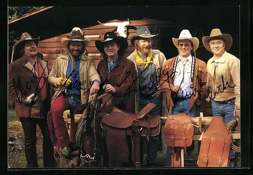 AK Musikgruppe Truck Stop als Cowboys, Autograph
