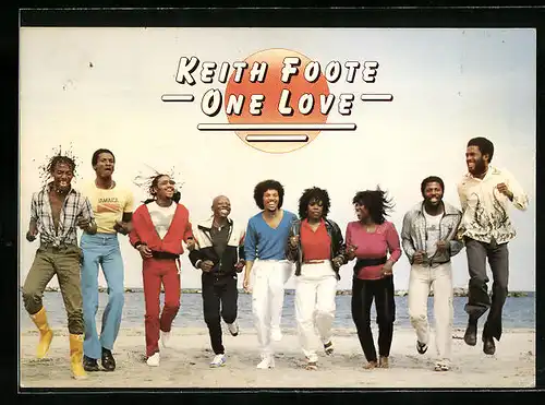 AK Musikgruppe Keith Foote One Love hüpft am Strand