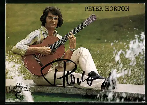 AK Musiker Peter Horton mit Brille, Autograph