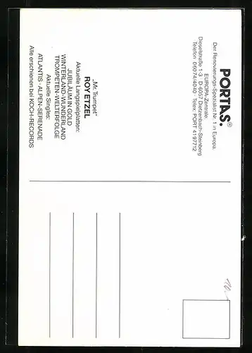 AK Musiker Roy Etzel Mr. Trumpet mit Trompete in der Hand, Autograph