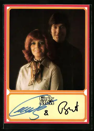 AK Musiker Cindy & Bert lächeln charmant in die Kamera, Autograph