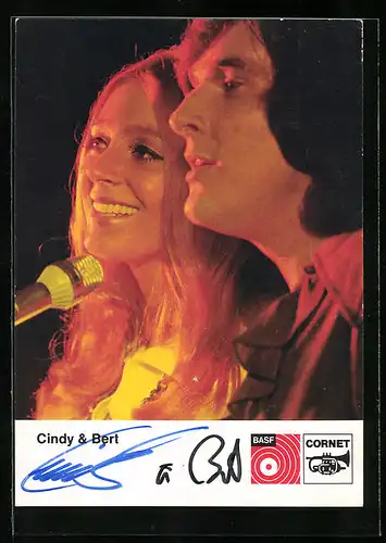 AK Musiker Cindy & Bert bei einem Auftritt, Autograph