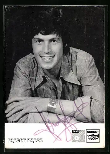 AK Musiker Freddy Breck mit jungenhaftem Charme, Autograph