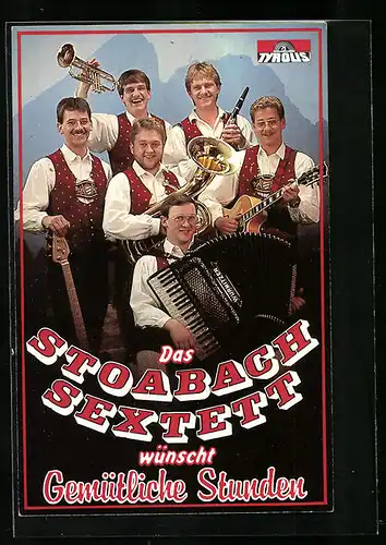 AK Musikgruppe Stoabach Sextett in Tracht